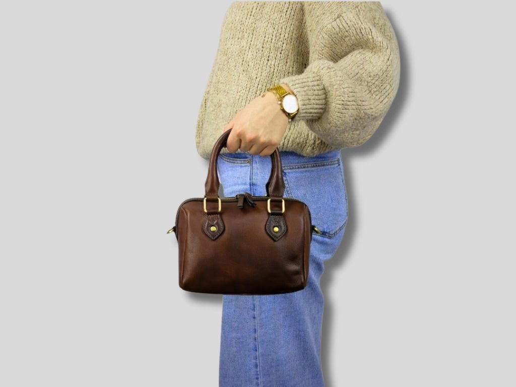 Leren Handtas Donker Bruin Claire - Lioné - Lioné