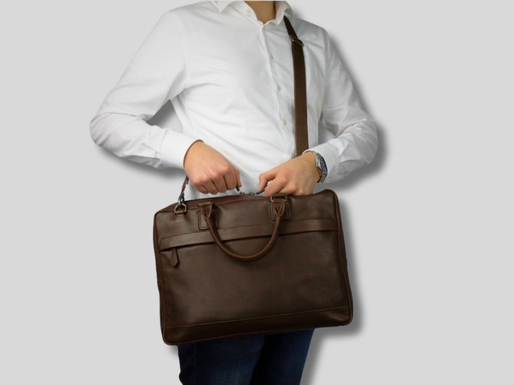 Leren Laptoptas Donker Bruin Mathé - Lioné - Lioné