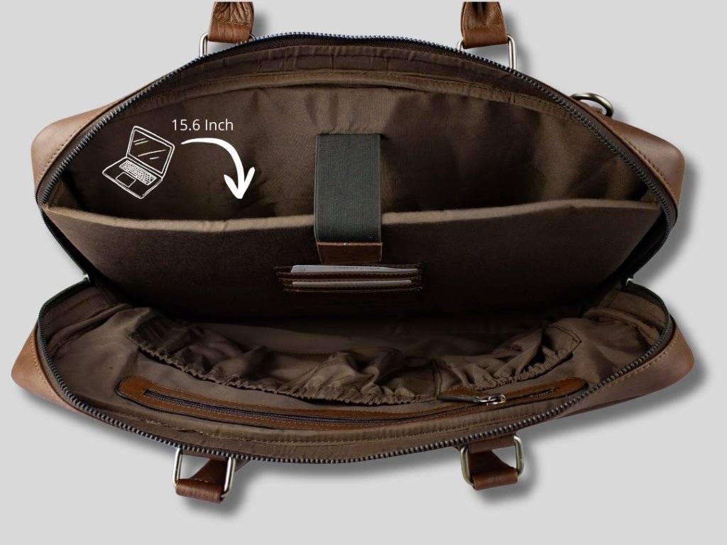 Leren Laptoptas Donker Bruin Mathé - Lioné - Lioné