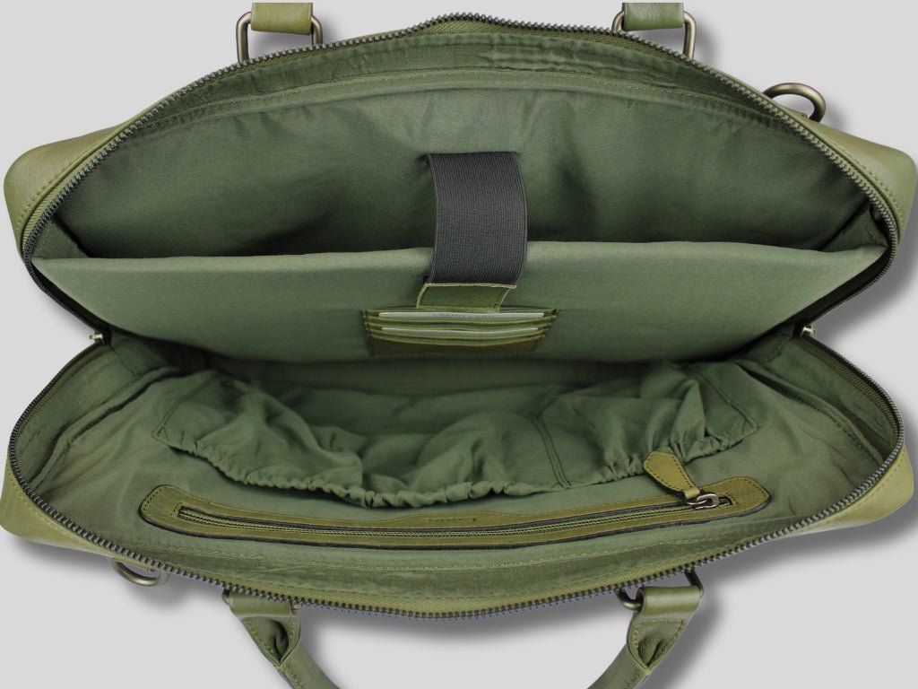 Leren Laptoptas Olijf Mathé - Lioné - Lioné