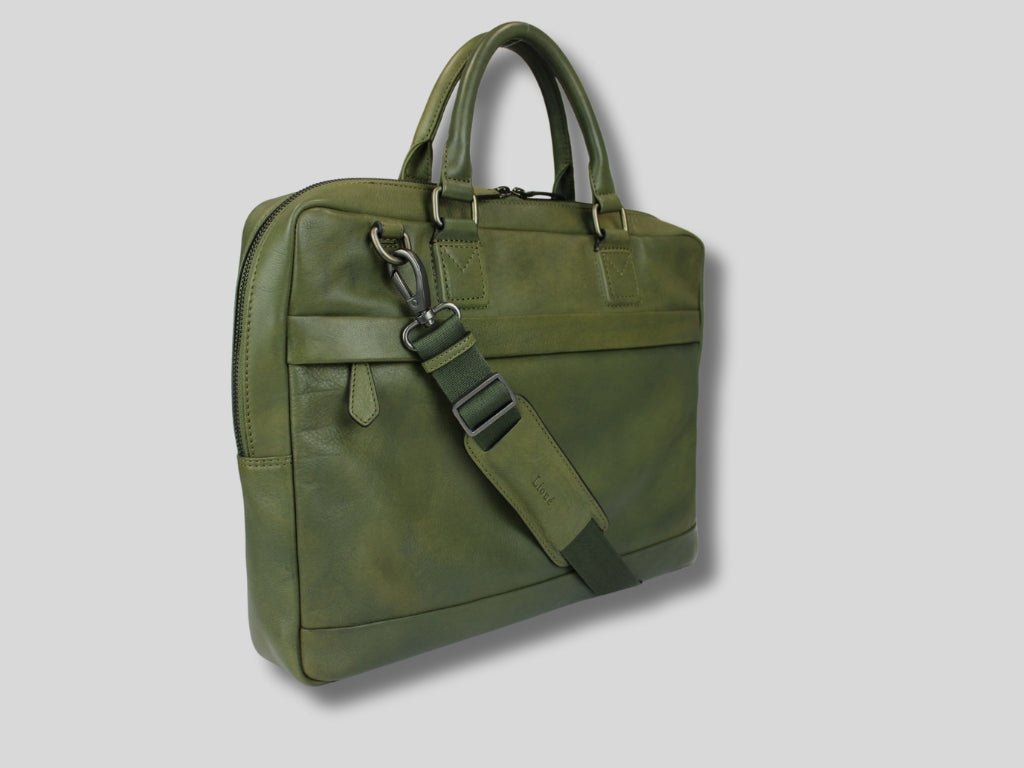 Leren Laptoptas Olijf Mathé - Lioné - Lioné