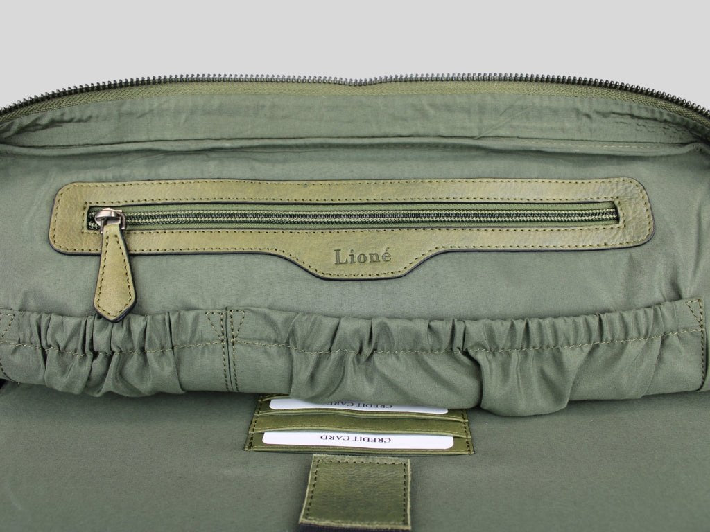 Leren Laptoptas Olijf Mathé - Lioné - Lioné