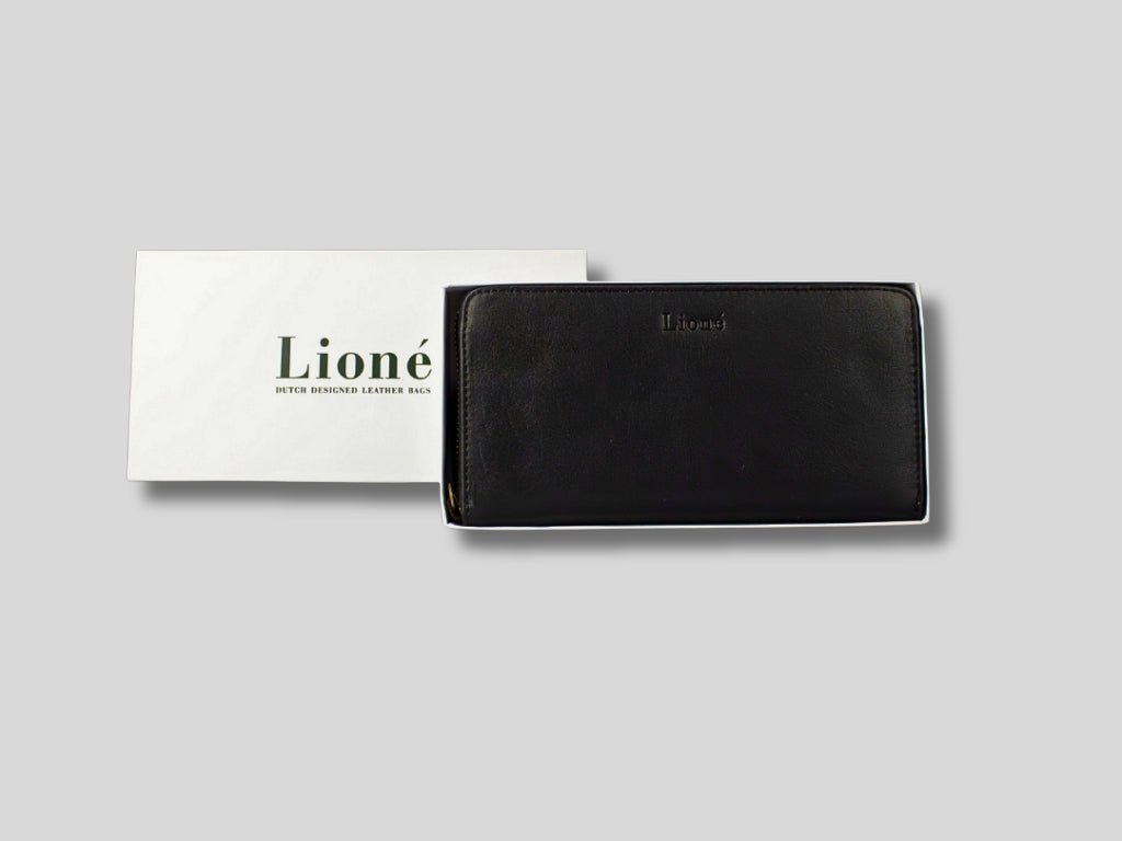 Leren Portemonnee Zwart Marian - Lioné - Lioné