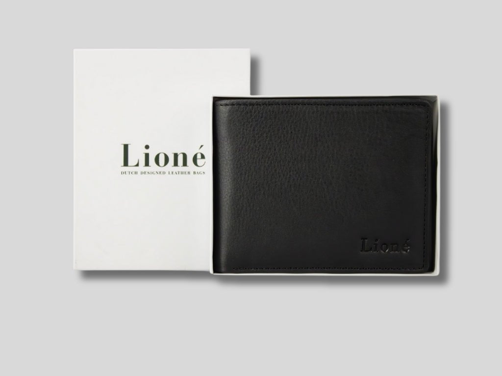 Leren Portemonnee Zwart Max - Lioné - Lioné