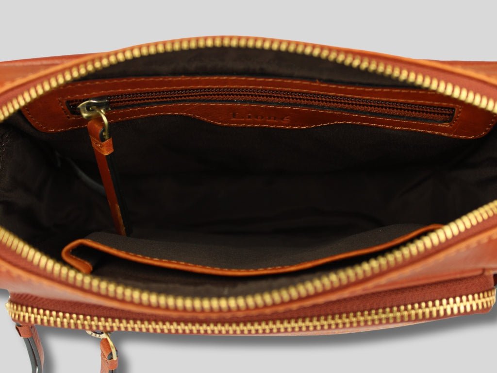 Leren Schoudertas Cognac Eva - Lioné - Lioné