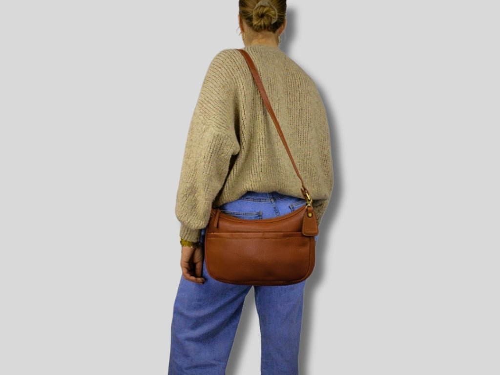 Leren Schoudertas Cognac Nina - Lioné - Lioné