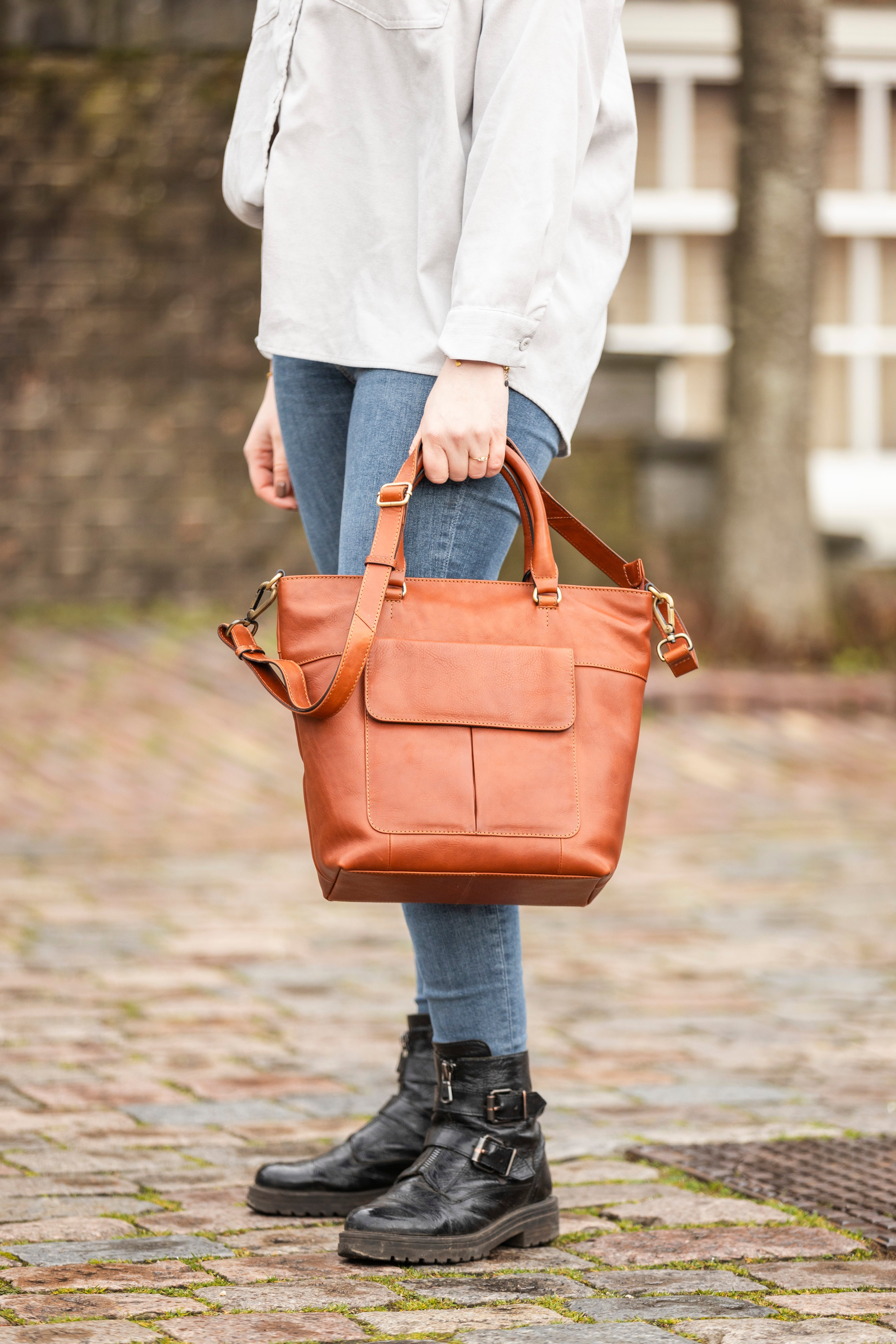 Leren Shopper Cognac Charlotte - Lioné - Lioné