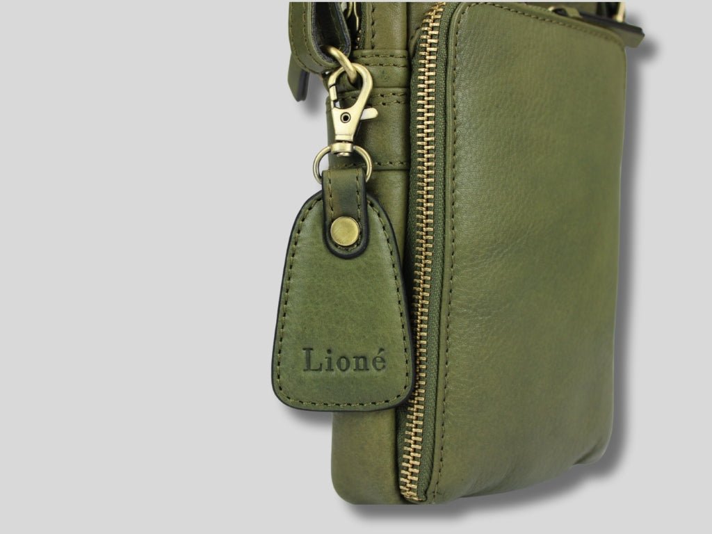 Leren Telefoontasje Olijf Beau - Lioné - Lioné