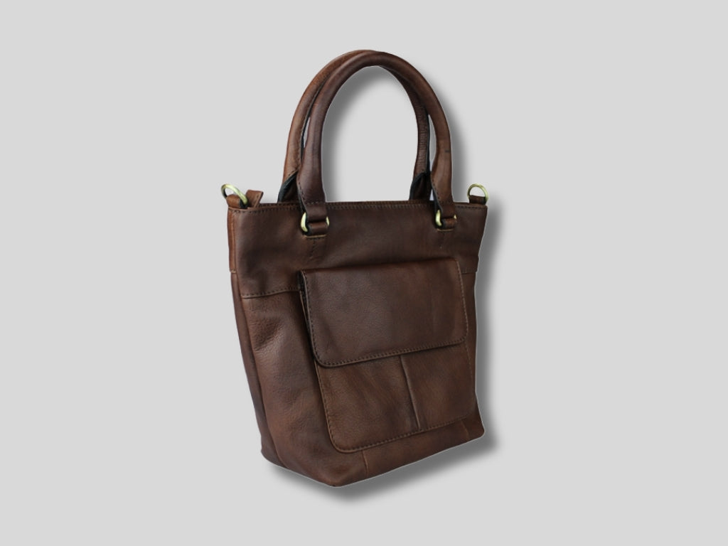 Leren Shopper Donker Bruin Donna