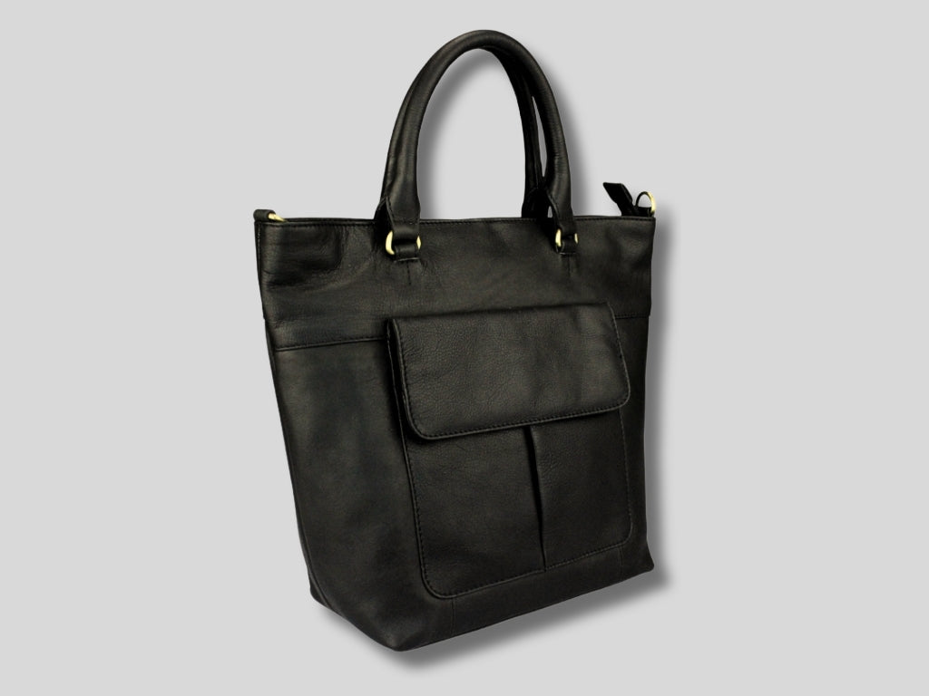 Leren Shopper Zwart Charlotte