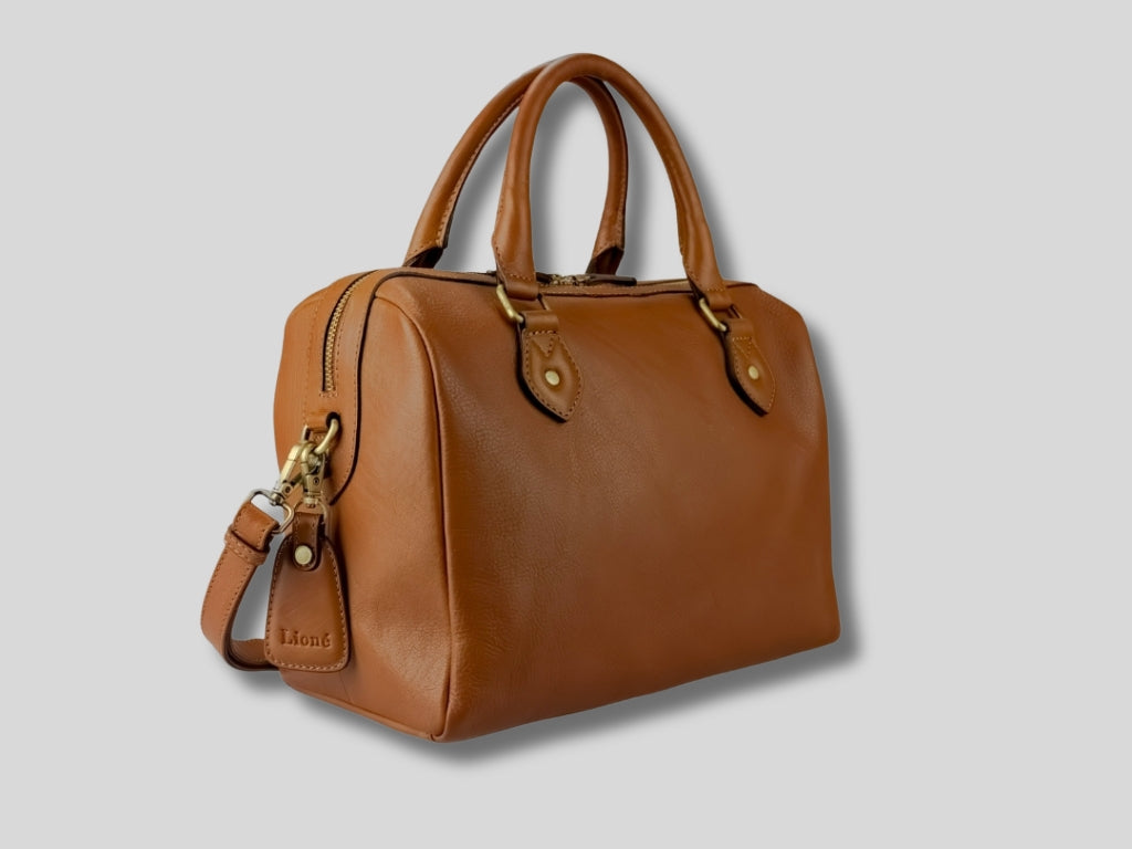 Leren Handtas Cognac Babette