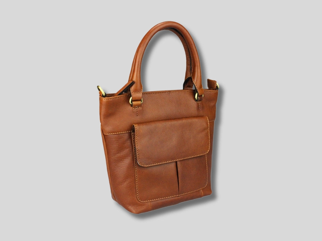 Leren Shopper Cognac Donna