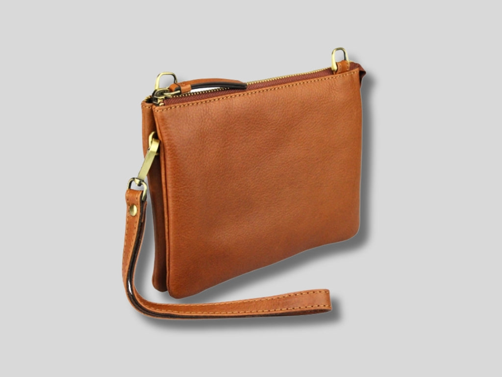 Leren Telefoontasje Cognac Evie