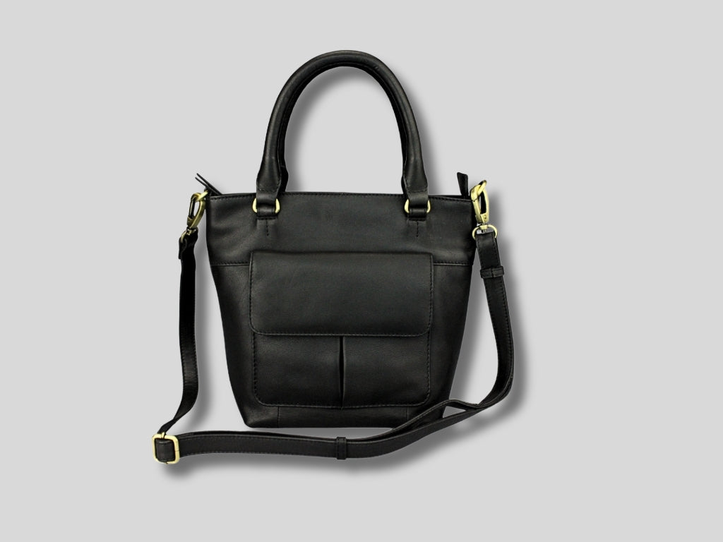 Leather Shopper Black Donna