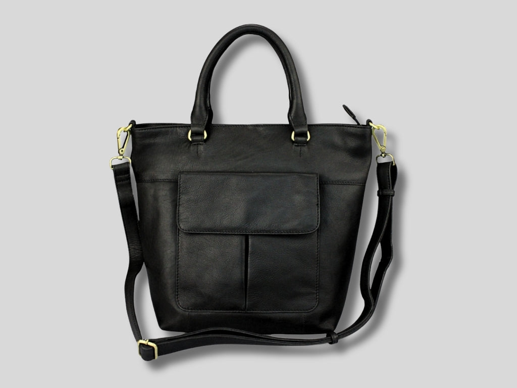 Leren Shopper Zwart Charlotte