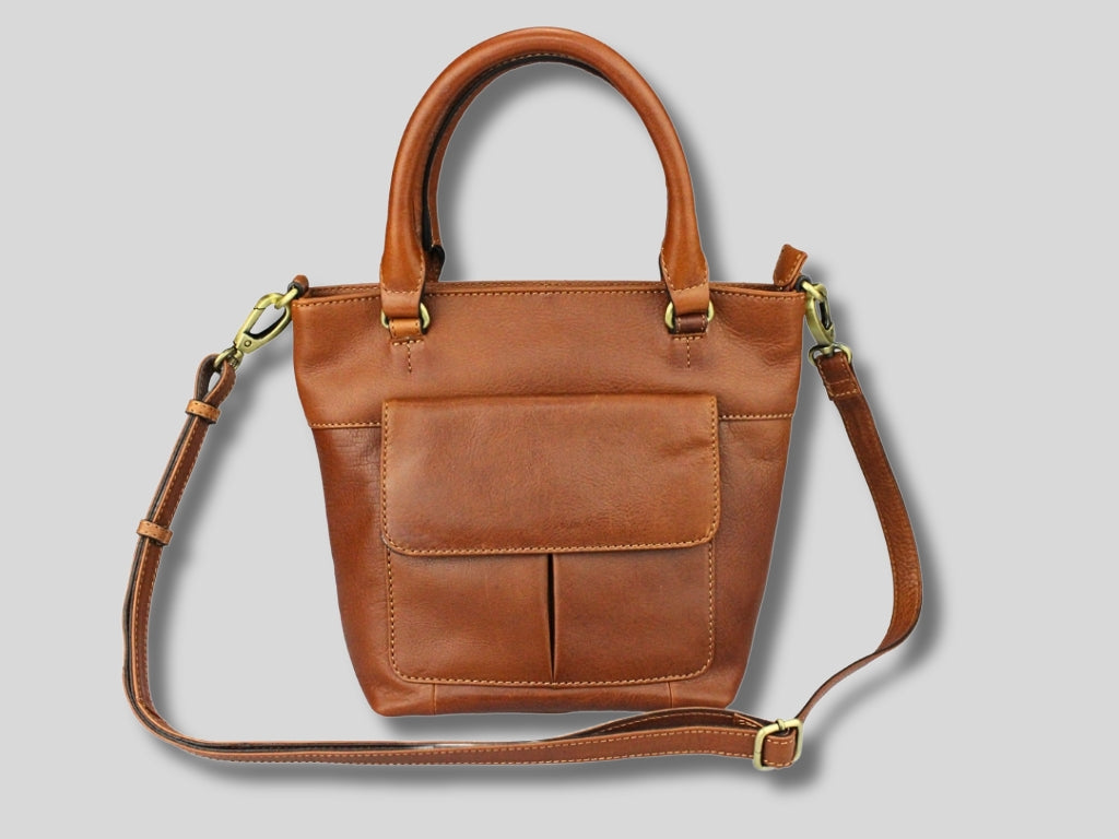 Leren Shopper Cognac Donna