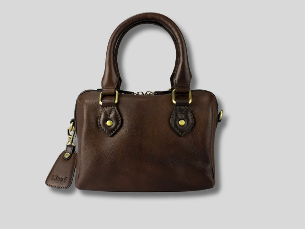 Leather Handbag Dark Brown Claire