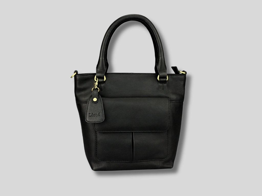 Leather Shopper Black Donna