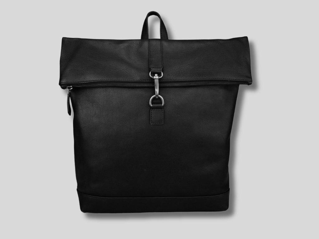 Leather Backpack Black Robin