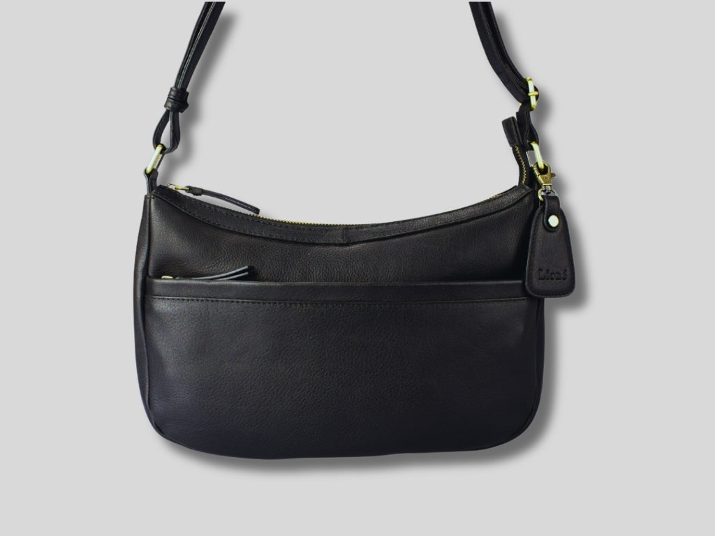 Leather Shoulder Bag Black Nina