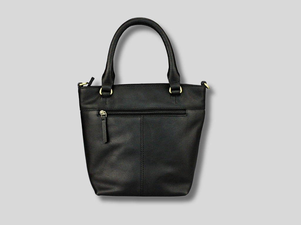 Leather Shopper Black Donna