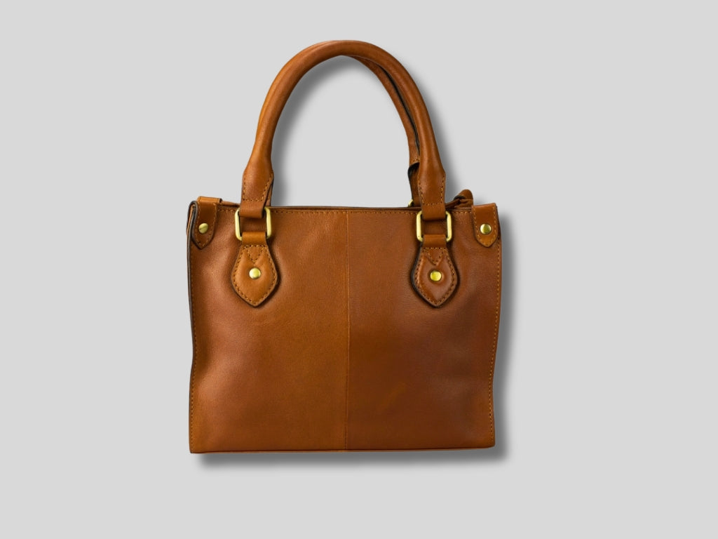 Leren Handtas Cognac Marloes