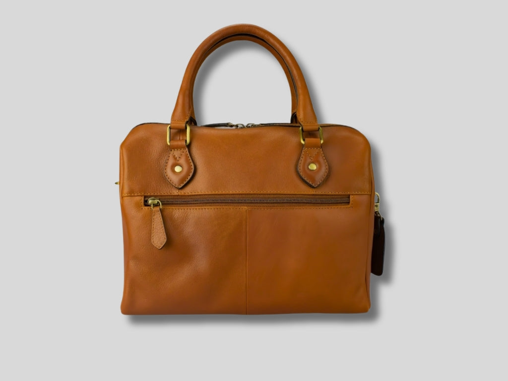 Leren Handtas Cognac Babette