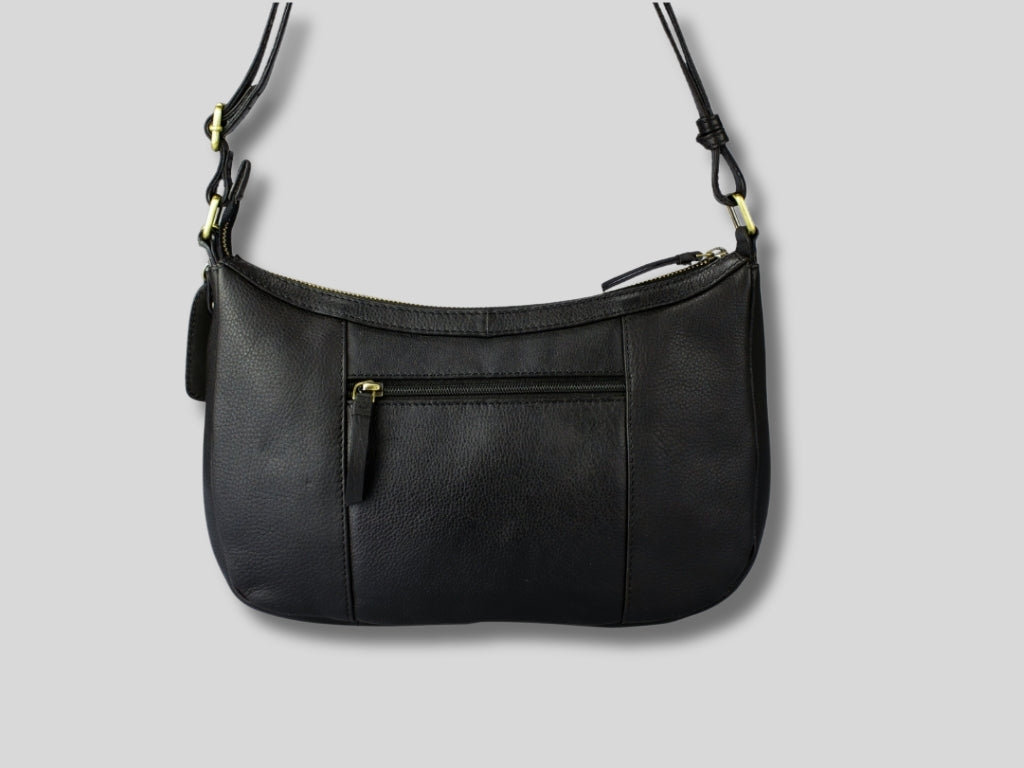 Leather Shoulder Bag Black Nina