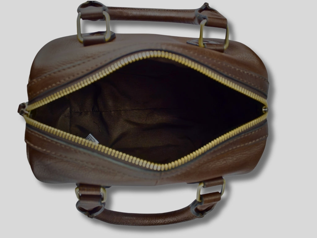 Leather Handbag Dark Brown Claire