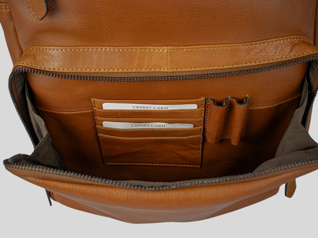 Leather Backpack Cognac Noah