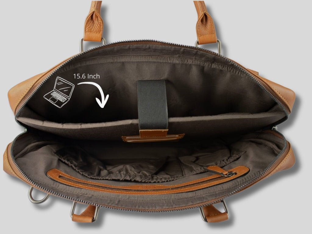 Leren Laptoptas Cognac Mathé - Lioné - Lioné