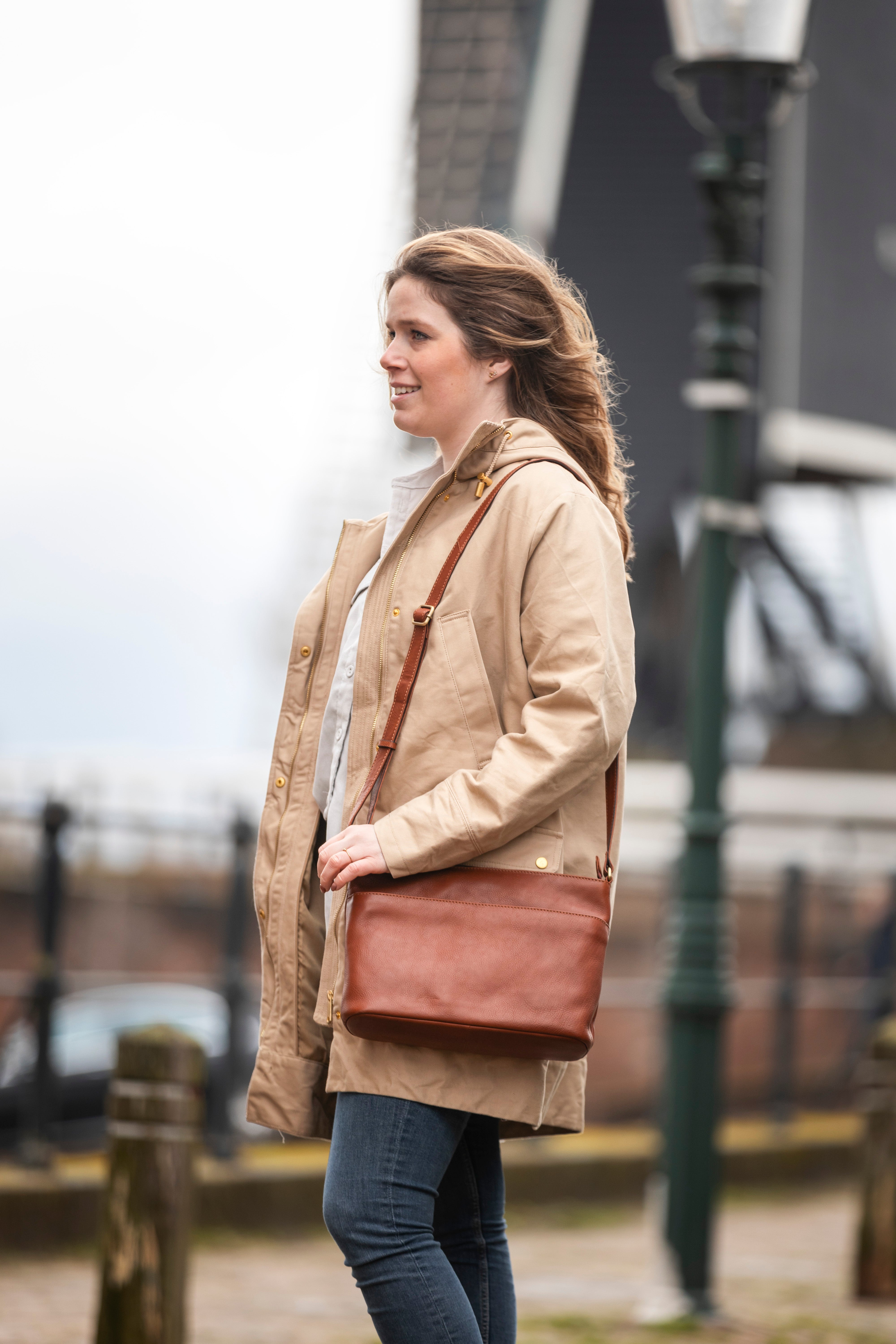 Leren Schoudertas Cognac Ella - Lioné - Lioné