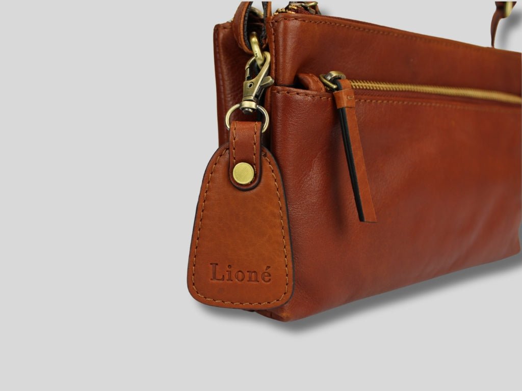 Leren Schoudertas Cognac José - Lioné - Lioné