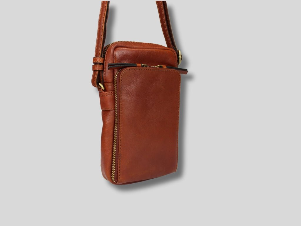 Leren Telefoontasje Cognac Beau - Lioné - Lioné